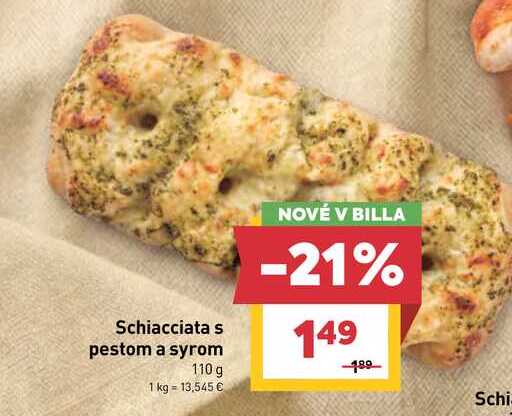 Schiacciata s pestom a syrom 110 g