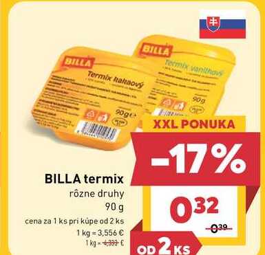 BILLA termix rôzne druhy 90 g 