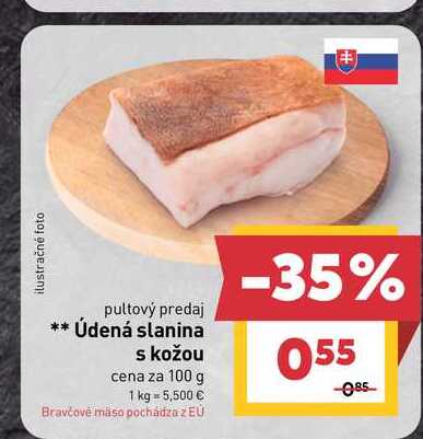 Údená slanina s kožou cena za 100 g 