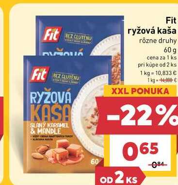 Fit ryžová kaša rôzne druhy 60 g 
