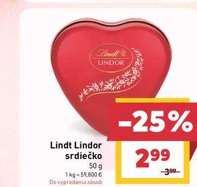 Lindt Lindor srdiečko 50 g 