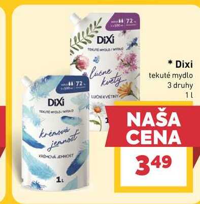 Dixi kvety tekuté mydlo 3 druhy 1l