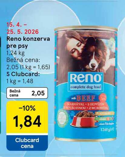 Reno konzerva pre psy 1,24 kg