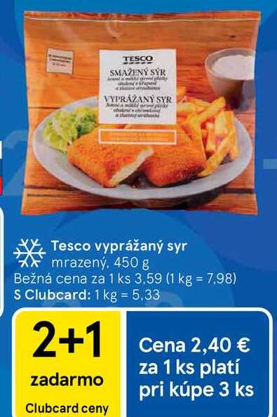 Tesco vyprážaný syr mrazený, 450 g 