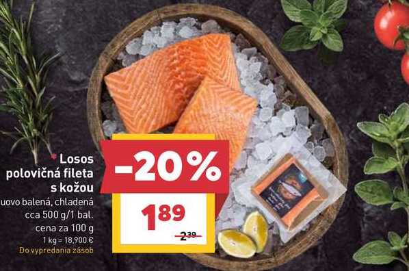 Losos polovičná fileta s kožou uovo balená, chladená cca 500 g/1 bal.