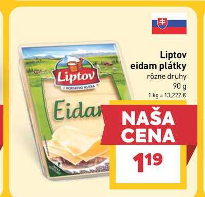 Liptov eidam plátky rôzne druhy 90 g