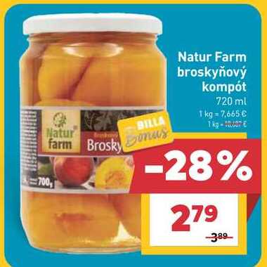 Natur Farm broskyňový kompót 720 ml 