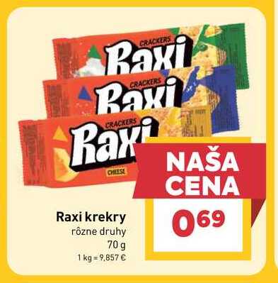 Raxi krekry rôzne druhy 70 g