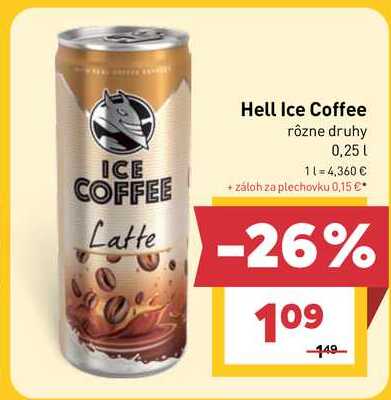 Hell Ice Coffee rôzne druhy 0,25 l