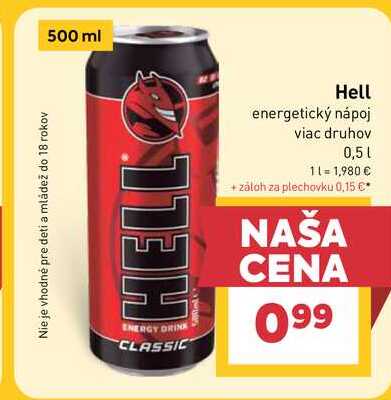 Hell energetický nápoj viac druhov 0,5l