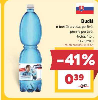 Budiš minerálna voda, perlivá, jemne perlivá, tichá, 1,5l