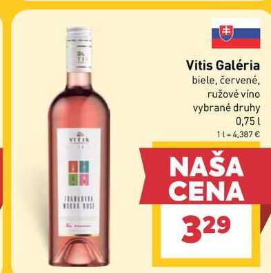 Vitis Galéria biele, červené, ružové víno vybrané druhy 0,75l