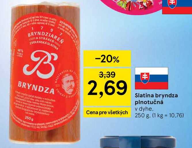 Slatina bryndza plnotučná v dyhe, 250 g