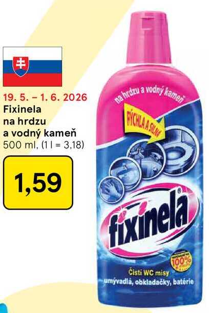 Fixinela na hrdzu a vodný kameň 500 ml