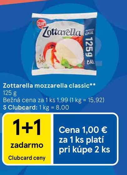 Zottarella mozzarella classic 125 g