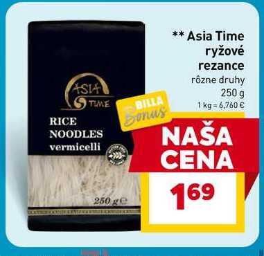 Asia Time ryžové rezance rôzne druhy 250 g