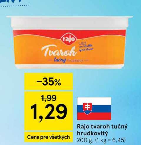 Rajo tvaroh tučný hrudkovitý 200 g
