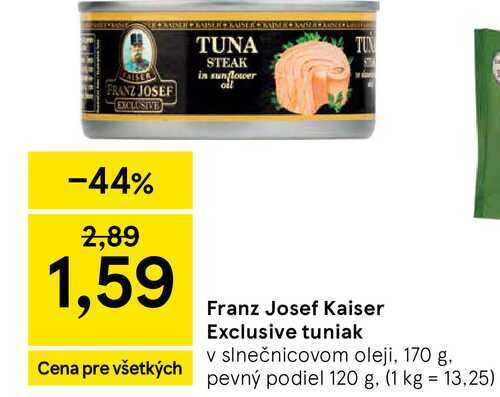Franz Josef Kaiser Exclusive tuniak v slnečnicovom oleji, 170 g