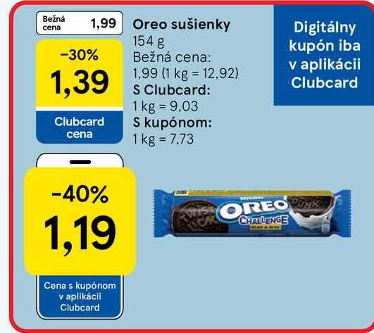 Oreo Kakaové sušienky 154g