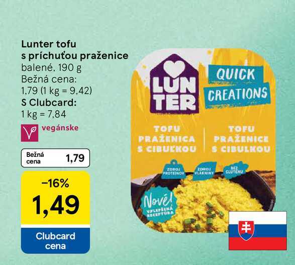 Lunter tofu s príchuťou praženice balené 190 g