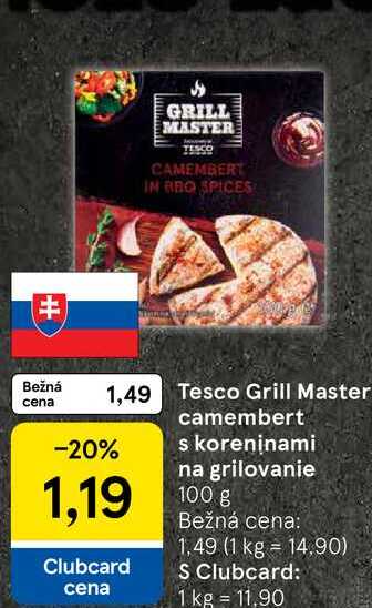 Tesco Grill Master camembert s koreninami na grilovanie 100 g 