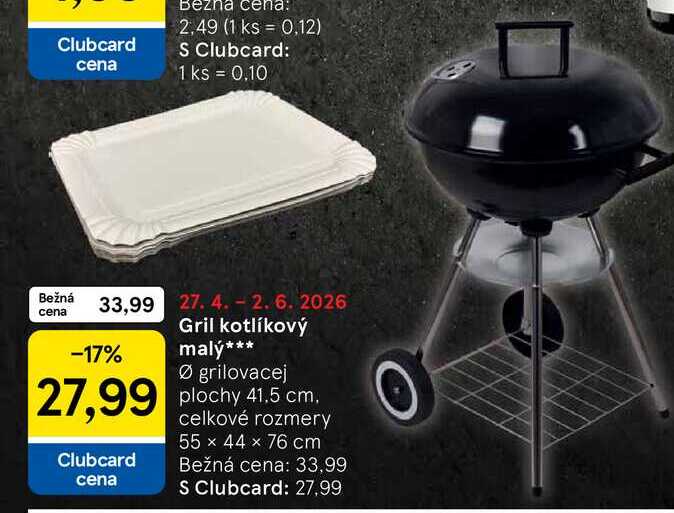Gril kotlíkový malý Ø grilovacej plochy 41.5 cm
