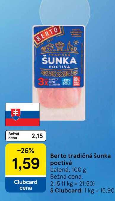 Berto tradičná šunka 100 g 