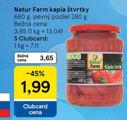 Natur Farm kapia štvrtky 680 g, pevný podiel 280 g
