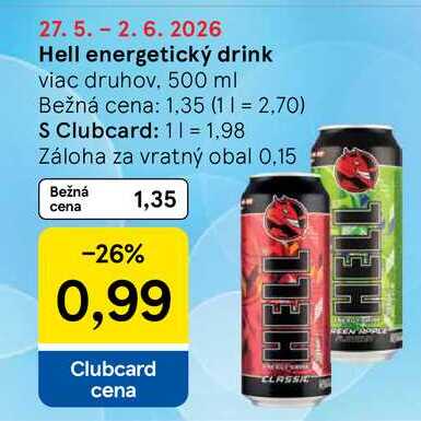 Hell energetický drink viac druhov, 500 ml