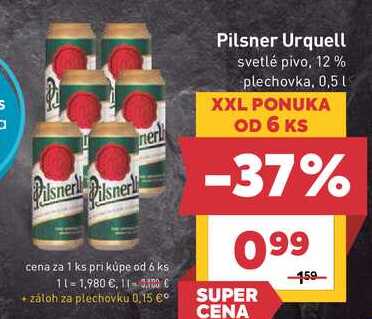 Pilsner Urquell 500 ml  v akcii