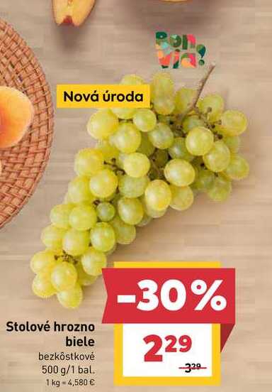 Stolové hrozno biele bezkôstkové 500 g/1 bal.