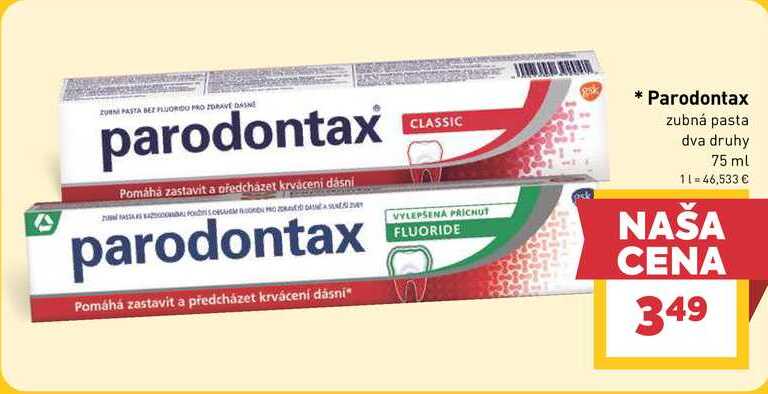 Parodontax zubná pasta dva druhy 75 ml