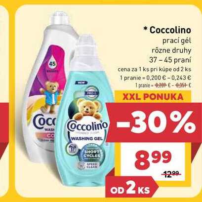 Coccolino prací gél rôzne druhy 37 - 45 praní