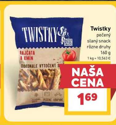 Twistky pečený slaný snack rôzne druhy 160 g