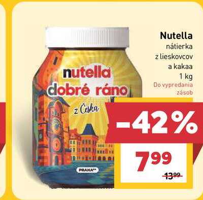 Nutella nátierka z lieskovcov a kakaa 1 kg