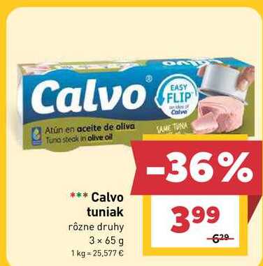 Calvo tuniak rôzne druhy 3 x 65 g