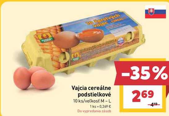 Vajcia cereálne podstielkové 10 ks/veľkosť M-L 