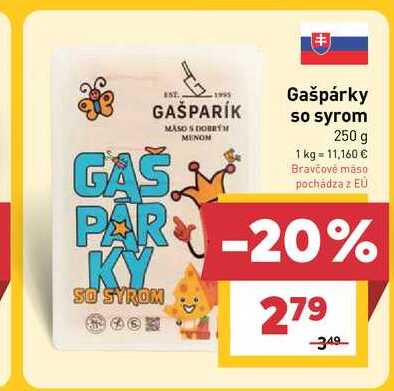 Gašpárky so syrom 250 g