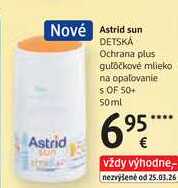 Astrid sun DETSKÁ Ochrana plus gutočkové mlieko na opaľovanie S OF 50+, 50ml