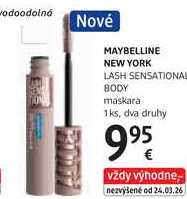 MAYBELLINE NEW YORK LASH SENSATIONAL BODY maskara, 1 ks