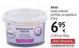 Balea teplé voskové perličky na depiláciu, 250 g