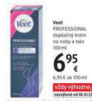 Veet PROFESSIONAL depitačný krém na nohy a telo, 100 ml 