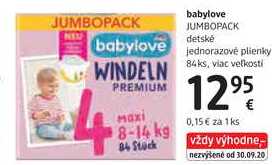 babylove JUMBOPACK detské babylove jednorazové plienky, 85 ks