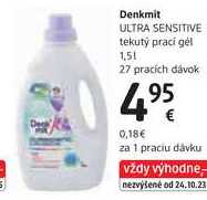 Denkmit ULTRA SENSITIVE tekutý prací gél, 1,5 l/27 PD