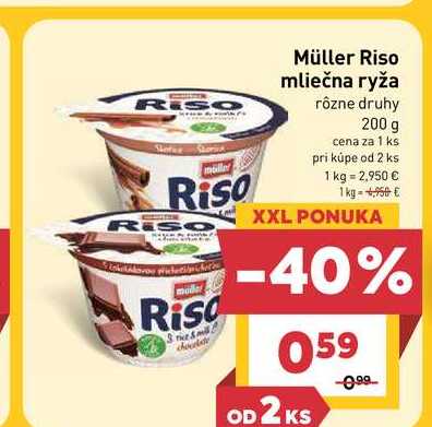 Müller Riso mliečna ryža rôzne druhy 200 g
