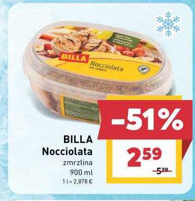 BILLA Nocciolata zmrzlina 900 ml