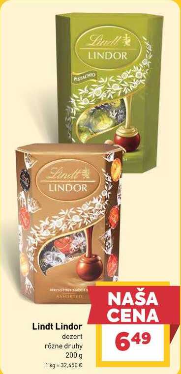Lindt Lindor dezert rôzne druhy 200 g