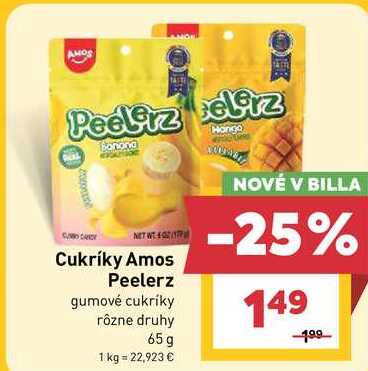 Cukríky Amos Peelerz gumové cukríky rôzne druhy 65g 