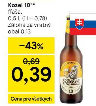 Kozel 10° fľaša, 0,5 l v akcii