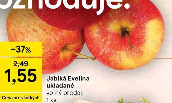 Jablká Evelina ukladané voľný predaj 1 kg 